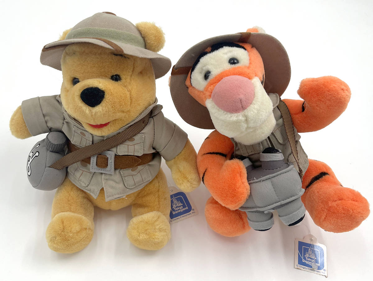 ★紙タグ付き 東京ディズニーランド くまのプーさん ティガー 探検家 ぬいぐるみセット サファリ ジャングルカーニバル レトロ ビンテージ拍卖
