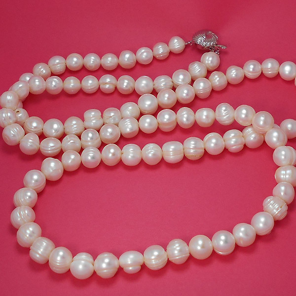 天然真珠ネックレス・ロングサイズ・約10mmバロック珠90cm 2連使いOK 送料無料 即決拍卖