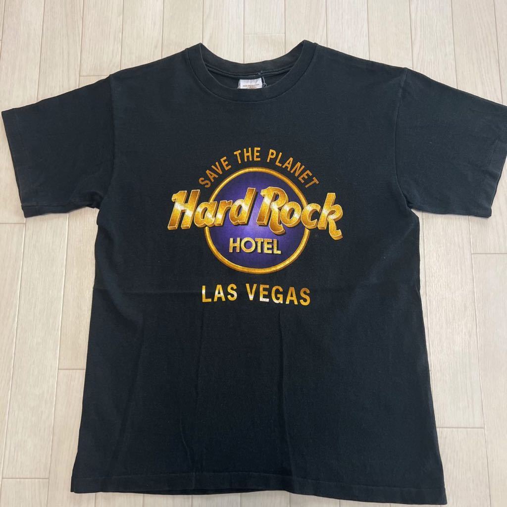 90s USA製 Hard Rock HOTEL LAS VEGAS ハードロック ホテル ラスベガス プリント ビンテージ 半袖Tシャツ拍卖