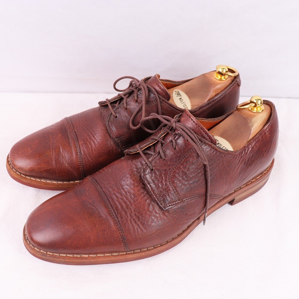アレンエドモンズ 9 1/2 D ALLEN EDMONDS Oak Street USA製 キャップトゥ ブラウン 茶 オークストリート メンズ アメリカ靴 中古 ds3879拍卖