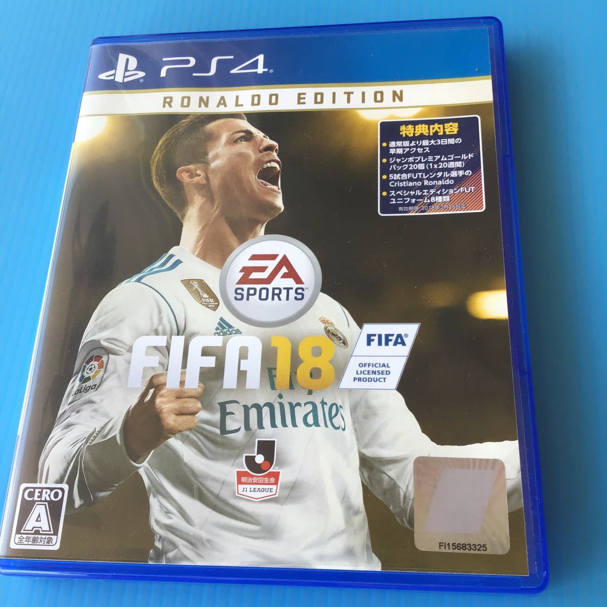 used ゲーム 「 PS4 FIFA18 RONALDO EDITION 」特典プロダクトコードは有効期限が切れているためついていません /盤面良好拍卖