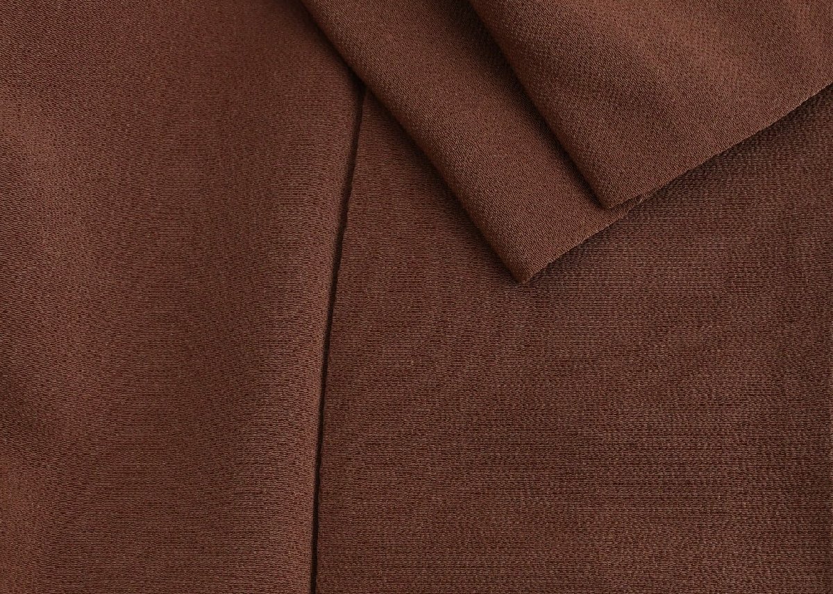 色無地 パーティー 披露宴 お茶会 縮緬 ちりめん 樺色 身丈160cm 裄丈63.5cm ★着物 ia-791 桜庭呉服店拍卖