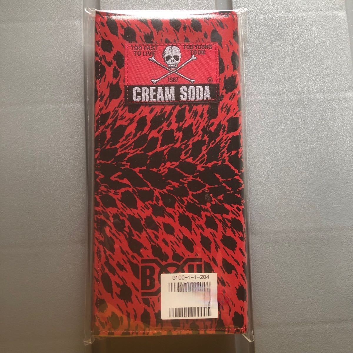 完売品 新品未使用品 クリームソーダ × バウンティーハンター コラボ 赤豹柄 財布拍卖