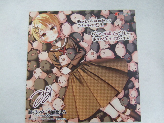ゲーマーズ 限定 豚のレバーは加熱しろ 5巻 ミニ色紙 230927 特典 gamers 非売品 イラストカード ポストカード 描き下ろしミニ色紙拍卖