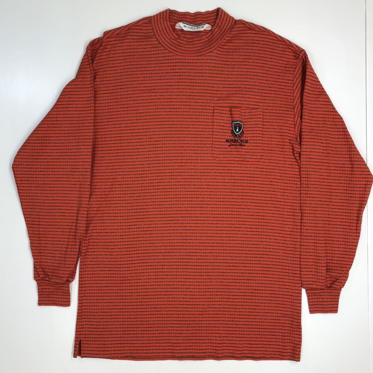 munsingwear gland slam マンシングウェア 長袖Tシャツ 日本製 モックネック ポケット付き ボーダー柄 メンズ Mサイズ 39-57a拍卖