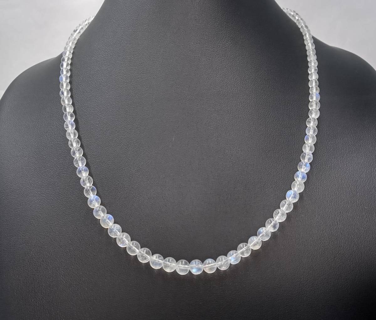 K18 WG 16.6g ムーンストーン ネックレス 50.5cm拍卖