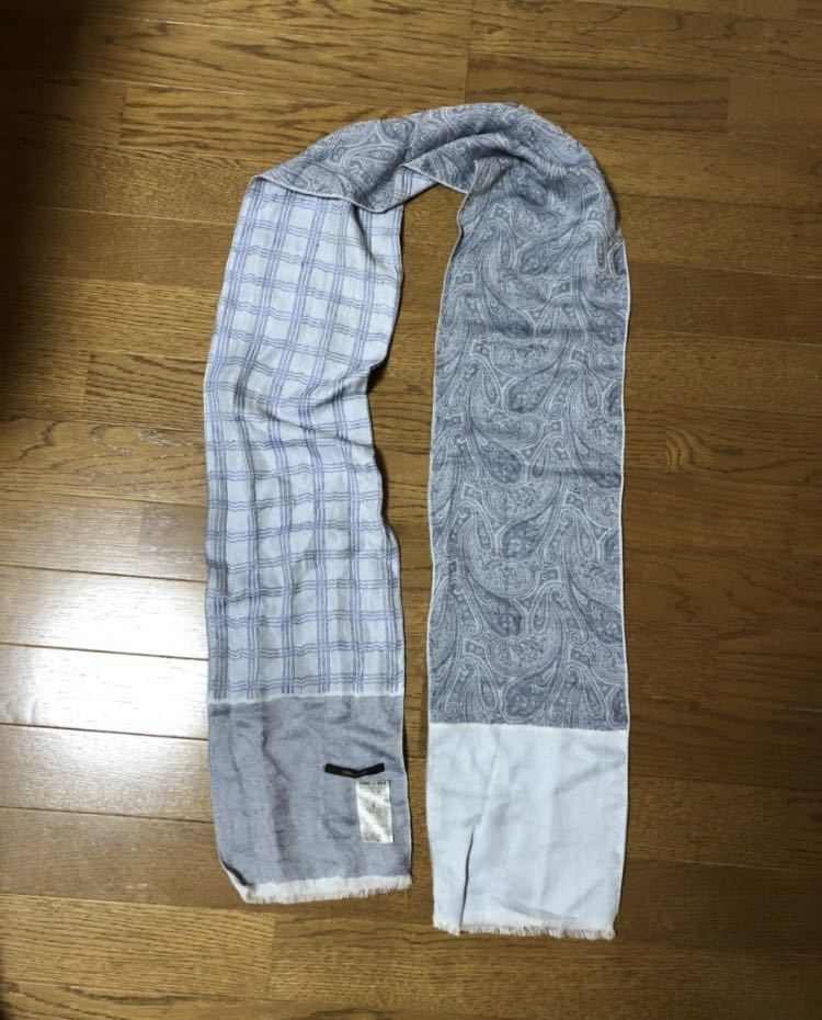 イタリー製!COMME CA MEN 薄ブルーマフラー拍卖
