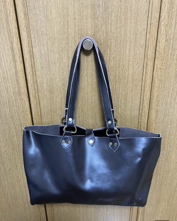 レザートート!ハンドメイド・ダークブラウン拍卖