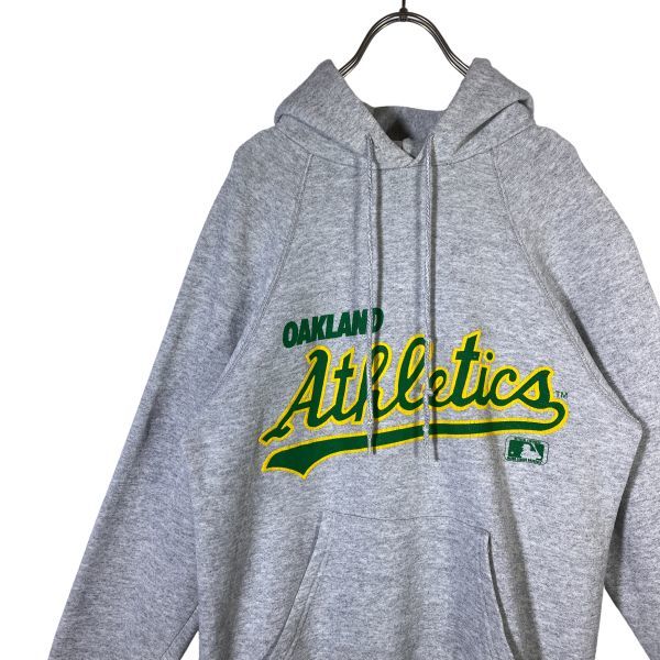 90s ビンテージ USA製 オークランド アスレチックス ATHLETICS MLB スウェットパーカー Mサイズ グレー拍卖