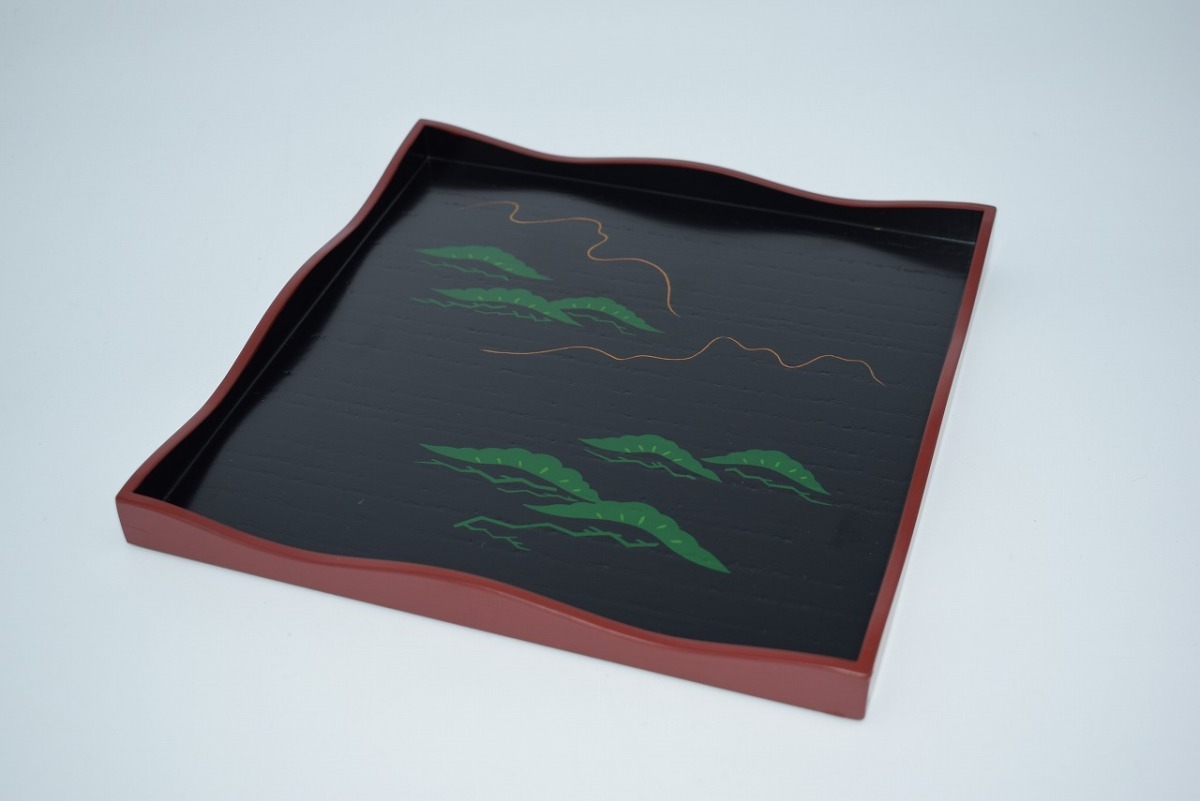 茶道具 干菓子器 松絵 山道盆 茶道 t 24-4701拍卖