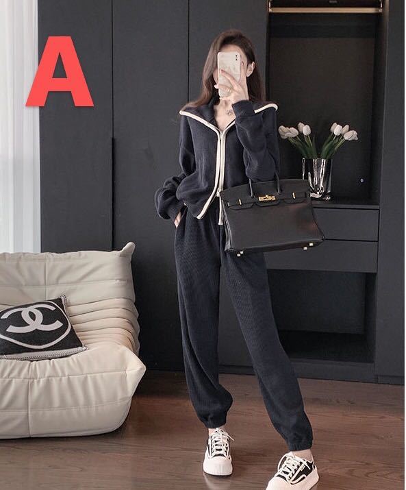 レディース セットアップ 上下セット スウェット パーカー+パンツ 春 秋 長袖 スポーツウエア 上下 セット スポーツ LSEA009(2色XL-6XL)拍卖