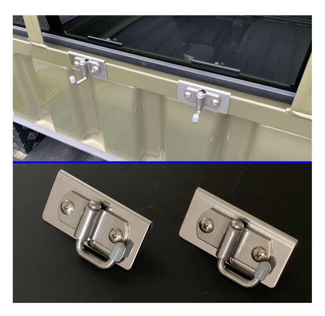 ■軽トラ サンバーグランドキャブ S500J アングルポスト(鳥居)用 多目的ステンレスフック 2個SET 便利グッズ 拍卖