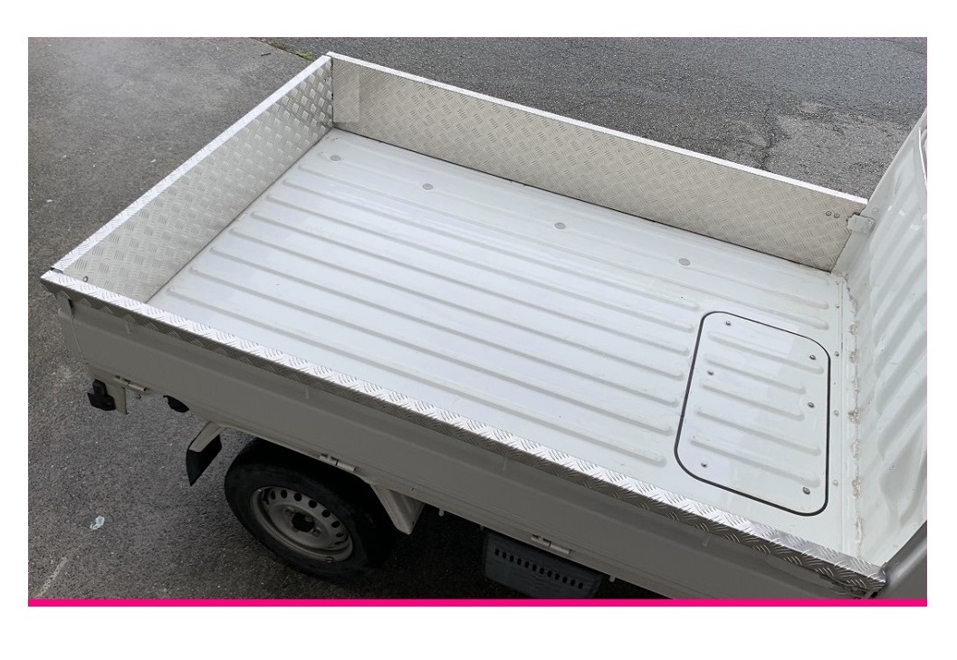 ◎軽トラ サンバートラック S201J(ゲートチェーン用ブラケット無し車両用) 荷台あおりインナーカバー 3枚SET アルミ縞板 拍卖