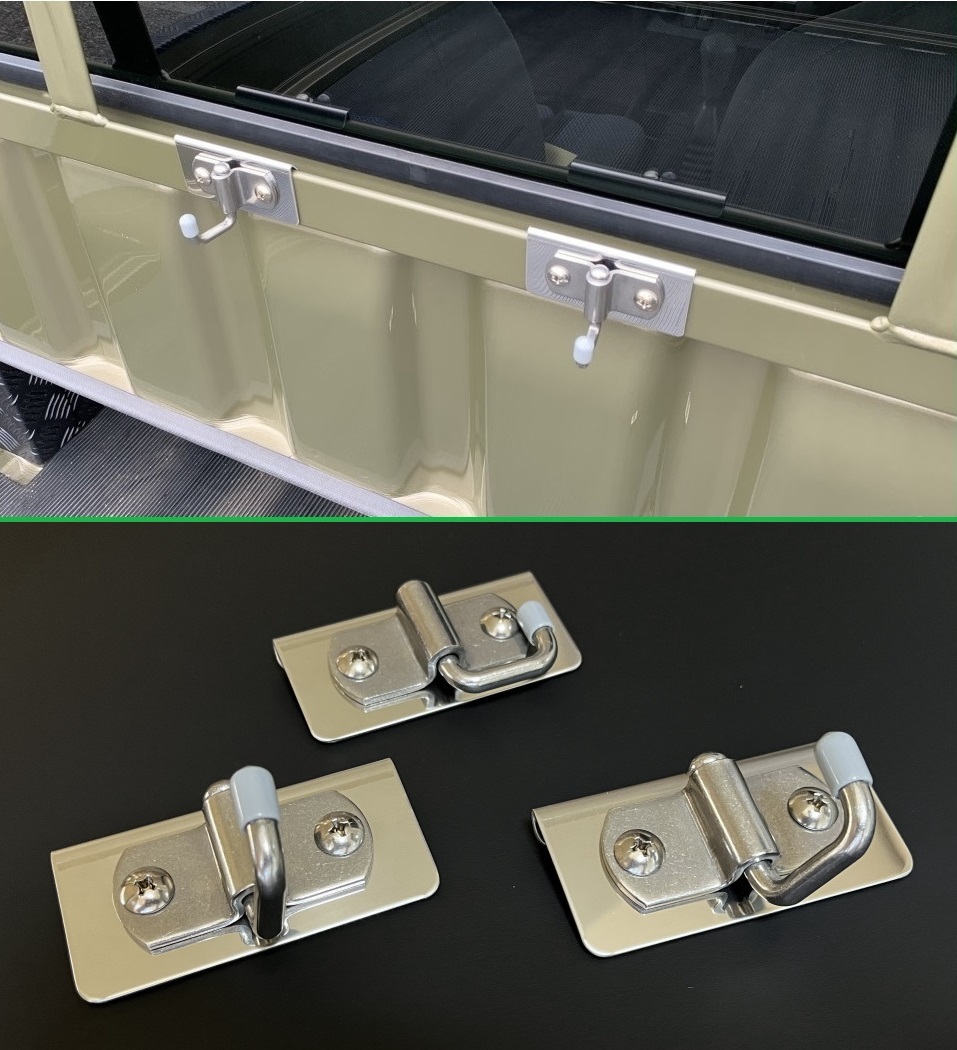 ☆軽トラック サンバーグランドキャブ S500J アングルポスト(鳥居)用 多目的ステンレスフック 3個SET 便利アイテム 拍卖