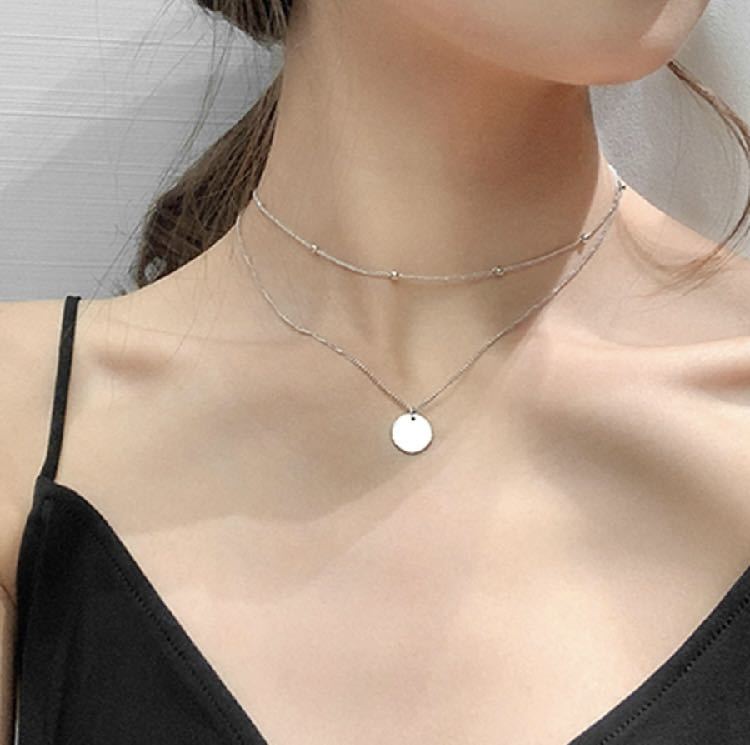 IRADOWL ラウンドデザインダブルネックレス シルバー拍卖