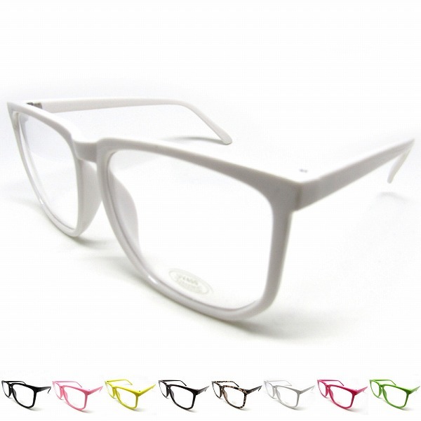 「abu-a2」 おしゃれな アラレちゃん型 デカめがね ( ホワイト )拍卖