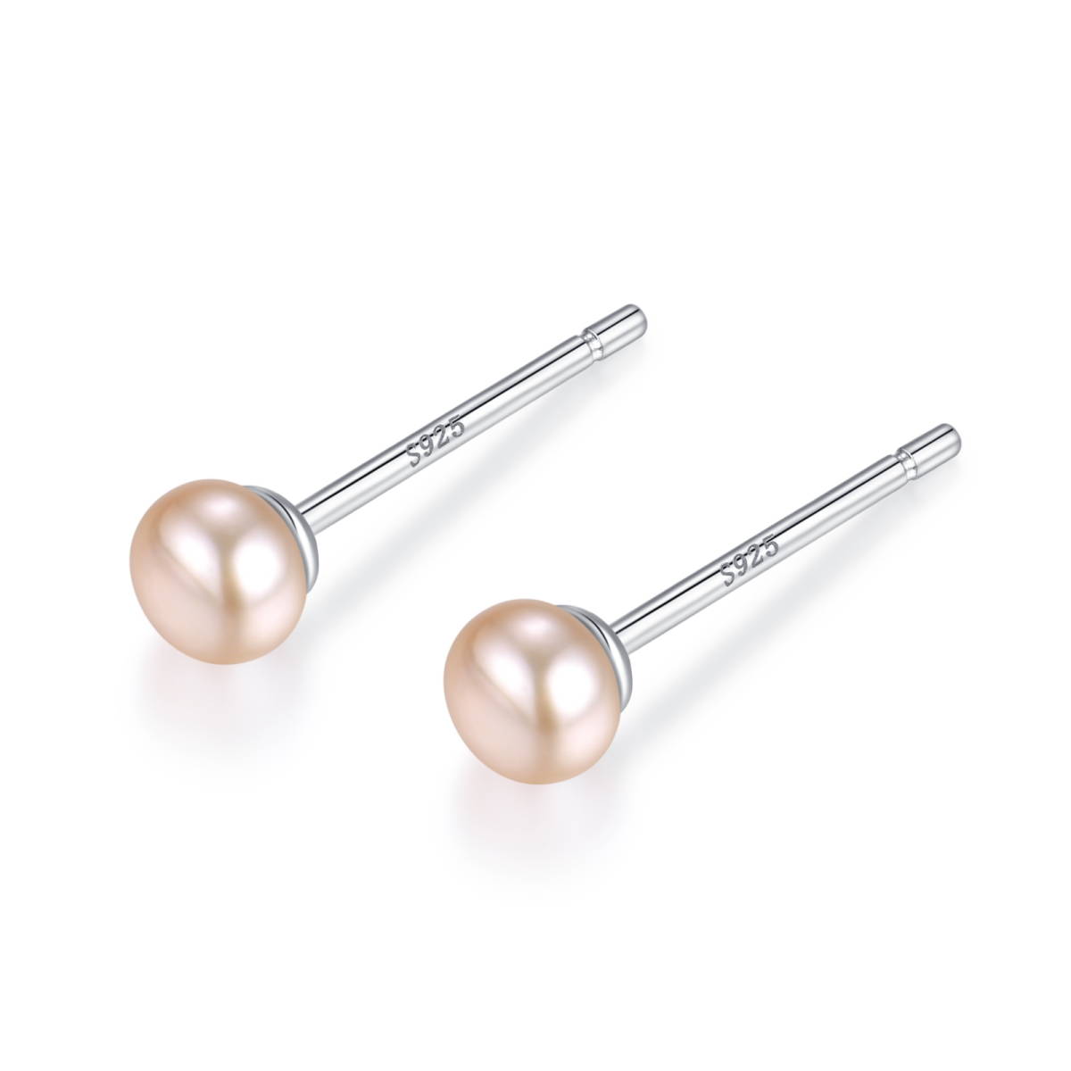 ピアス 天然パール シルバー Silver925 ピンク 約4mm 小ぶり 小さめ ミニサイズ 金属アレルギー対応拍卖