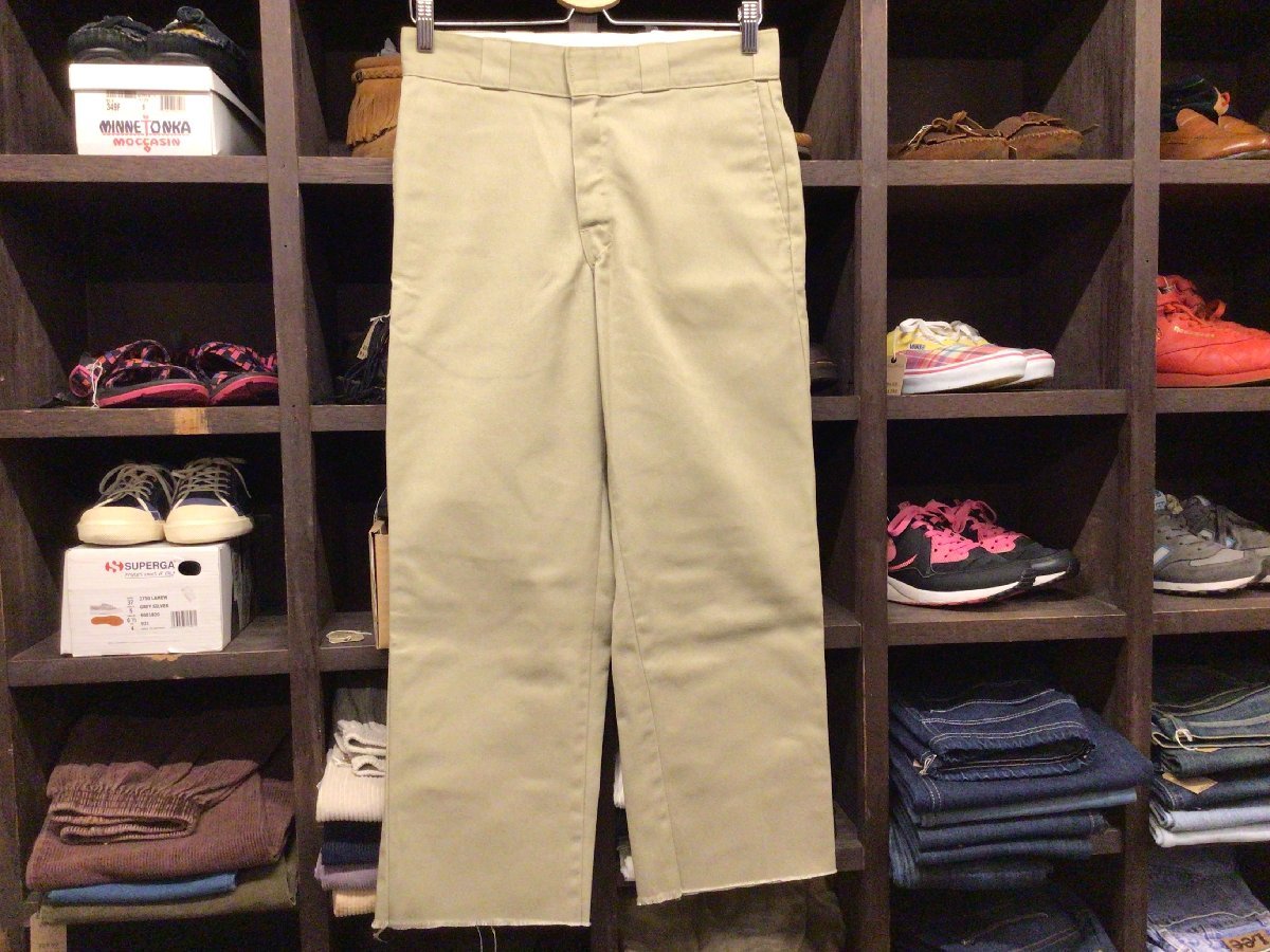 DICKIES #874 CUT OFF WORK PANTS SIZE 30 ディッキーズ カット オフ ワーク パンツ カーキ拍卖