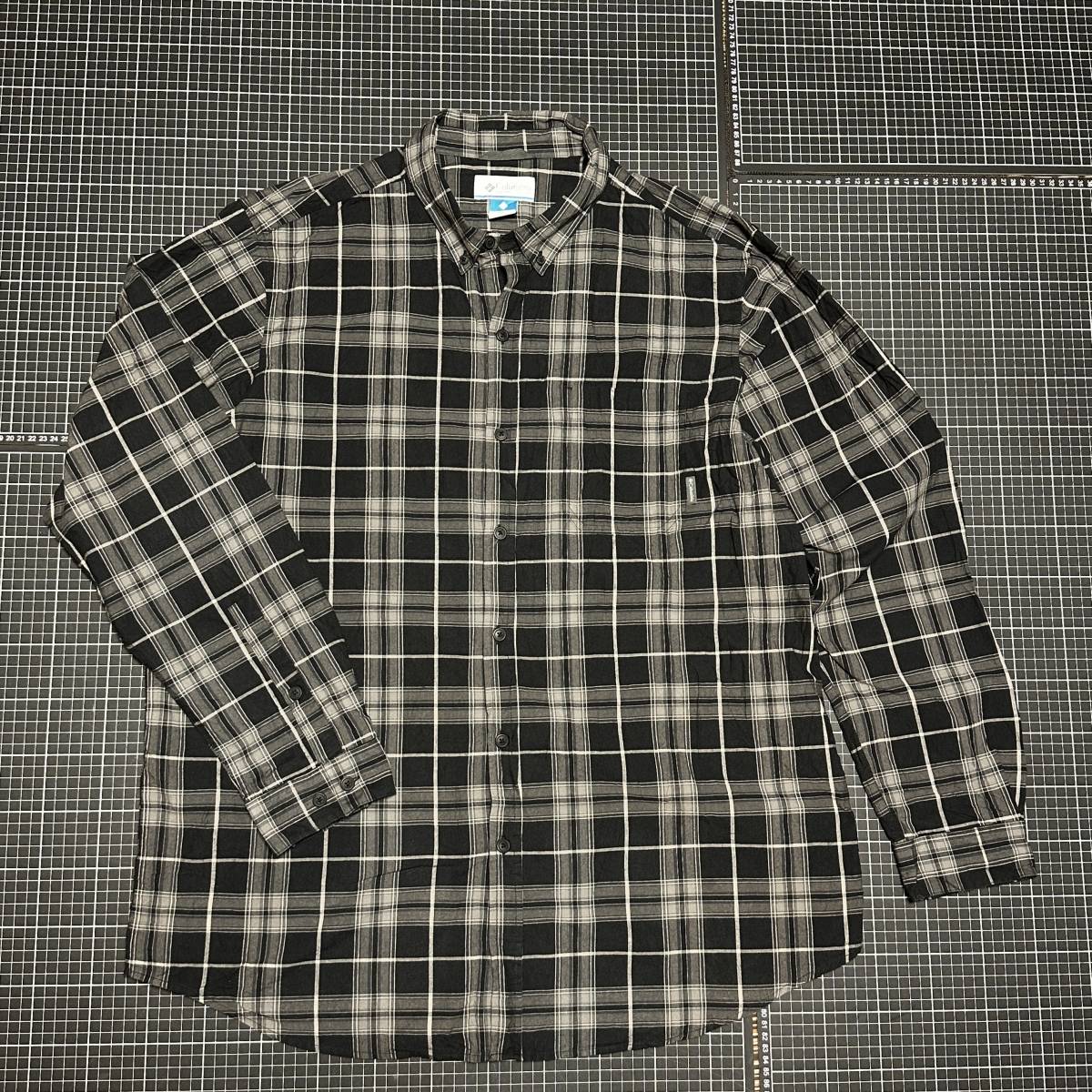 Columbia『コロンビア』メンズ XLT・長袖BDシャツ 黒拍卖