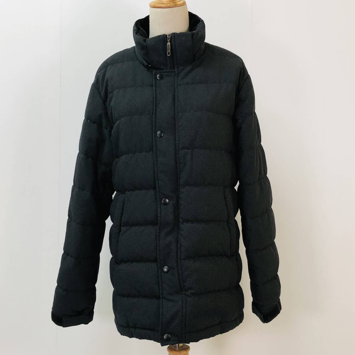 k0821 美品 イトーヨーカドー ダウン 黄金比 フルジップ スナップボタン ポケット 冬 防寒 M 黒 メンズ 上質 シンプルデイリーカジュアル 拍卖