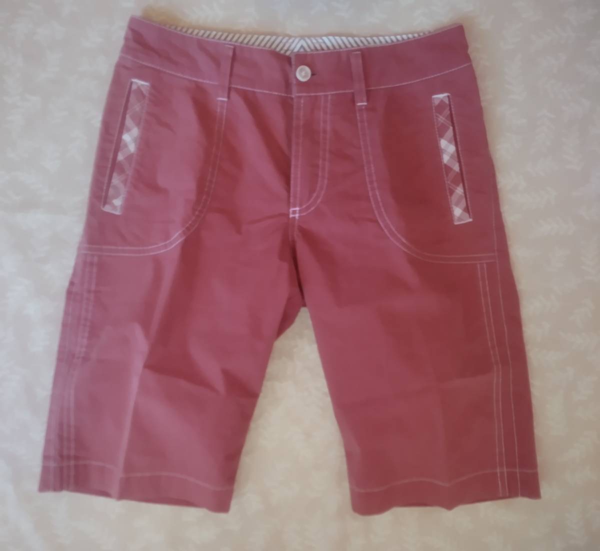 状態良好! ゾーイ ZOY DRESSCODE INTERNATIONAL ハーフパンツ サイズ36 スモークピンク 綿68% しっかりした薄手生地拍卖