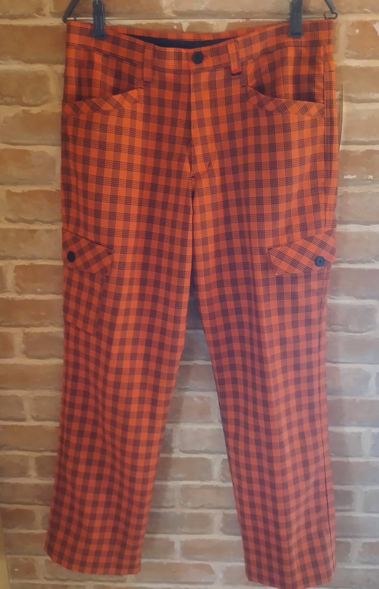 美品! スリクソン SRIXON サイズ82 オレンジ×チェック柄 薄手生地 春夏向き拍卖