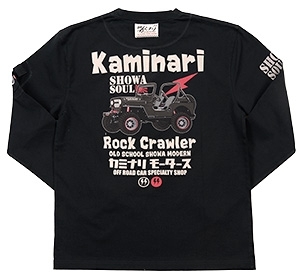 カミナリ雷/ロッククローラー/ロンT/黒/M/kmlt-173/エフ商会/テッドマン/カミナリモータース/ジープ拍卖