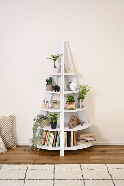 コーナーラック お買い得2本セット ホワイト色 木製タ ワーラック モダンディスプレイラック エンプレ拍卖