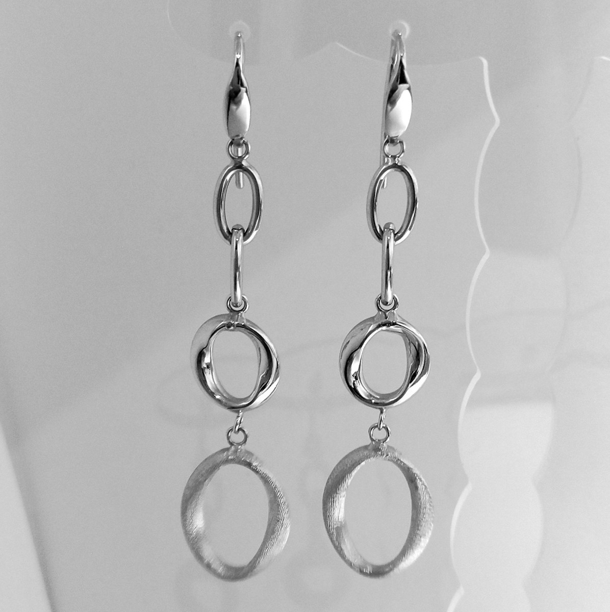 新品☆イタリア製品K18ホワイトゴールド ロングアメリカンピアス拍卖