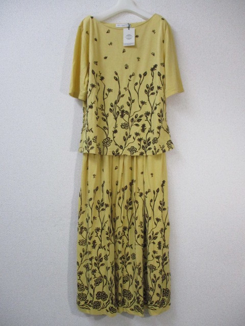 ★値下げ★バウインターナショナル TOKYO 半袖トップス・ロングスカート セットアップ 花柄 Mサイズ ブラウン系【商品タグ付き】拍卖