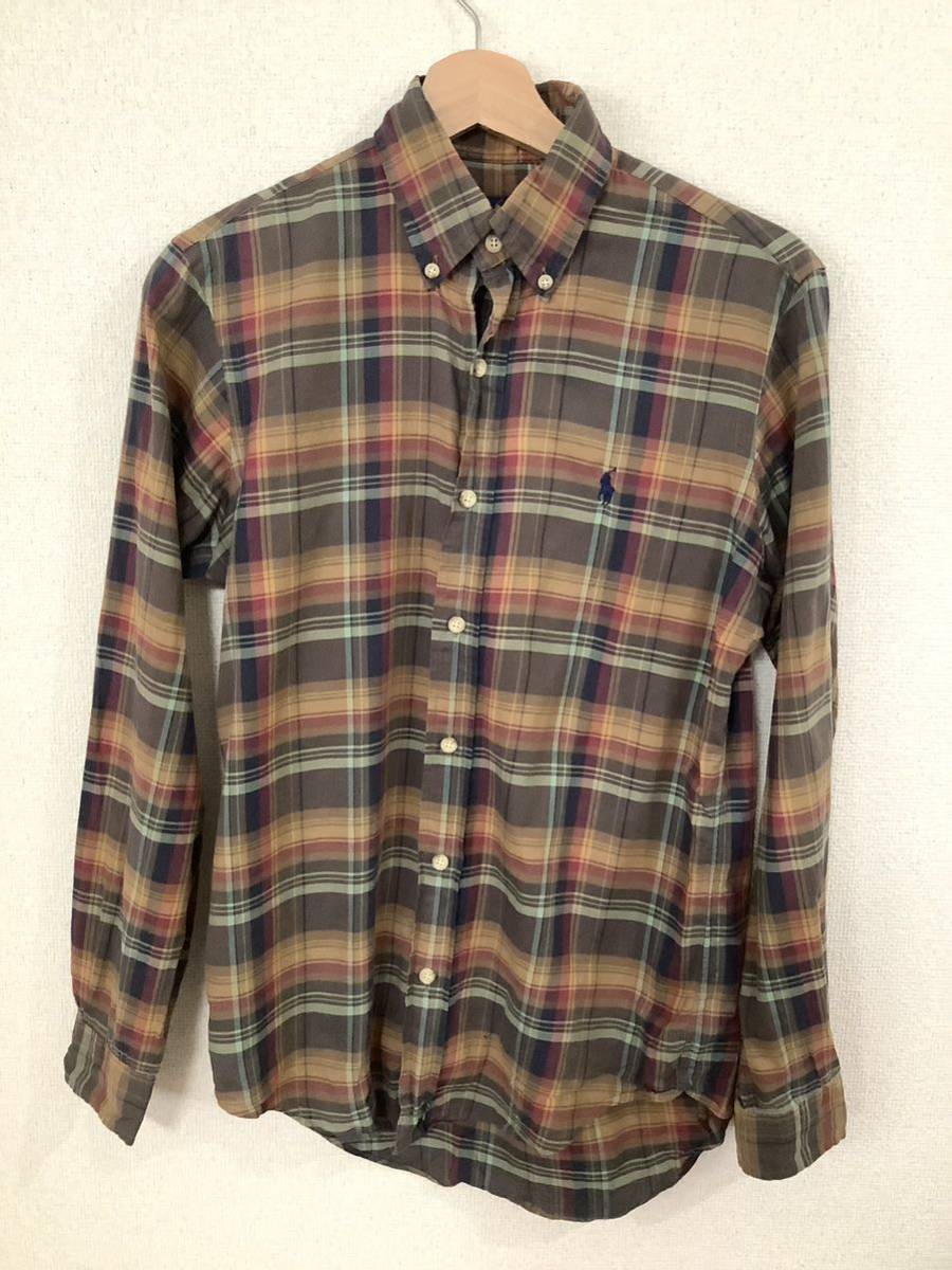 RALPHLAUREN ラルフローレン チェック柄 長袖シャツ ボタンダウンシャツ ブラウン セレクト メンズ 古着拍卖