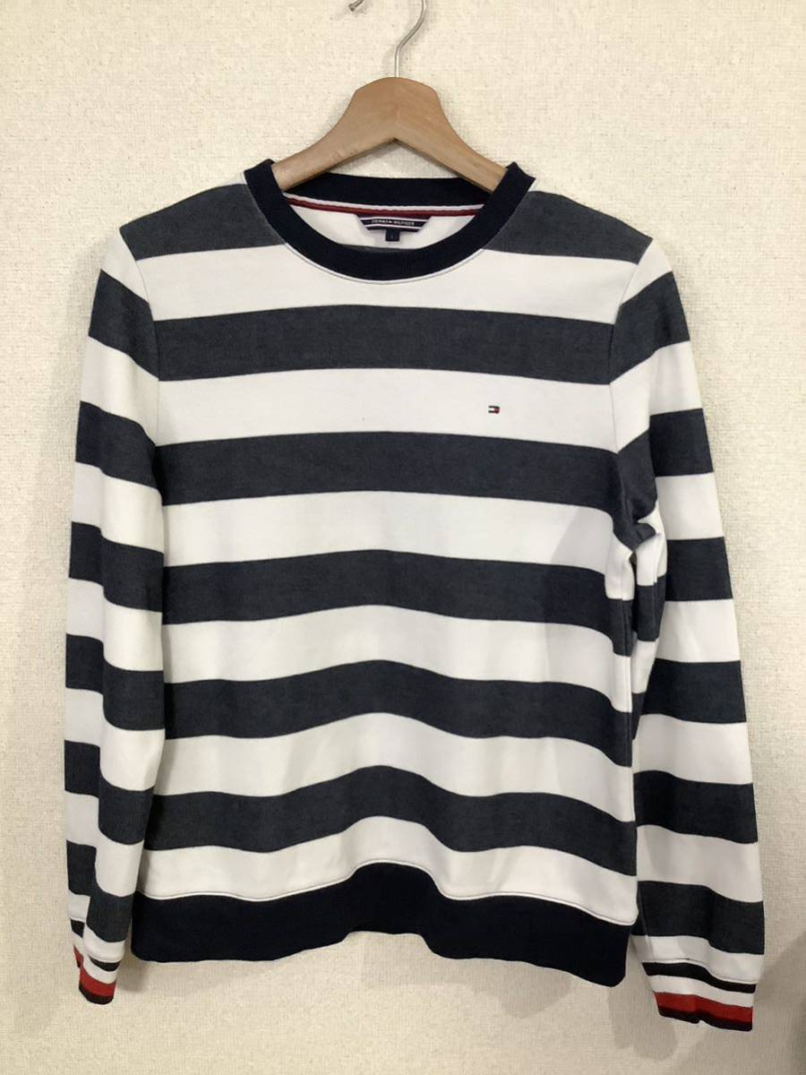 TOMMYHILFIGER トミーヒルフィガー ボーダー柄 長袖スウェット カットソー ストリート レディース 古着拍卖