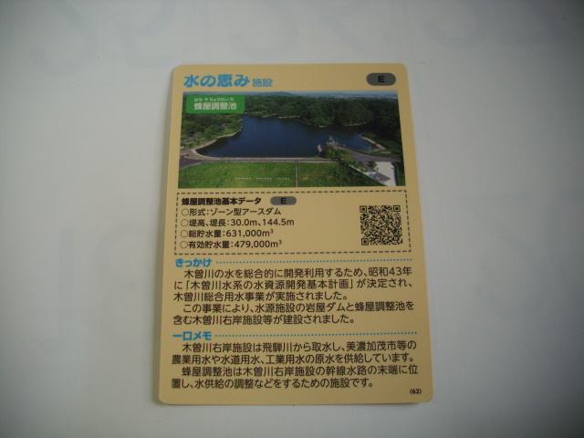 ■ 水の恵み施設 蜂屋調整池 ■ダム(#70拍卖