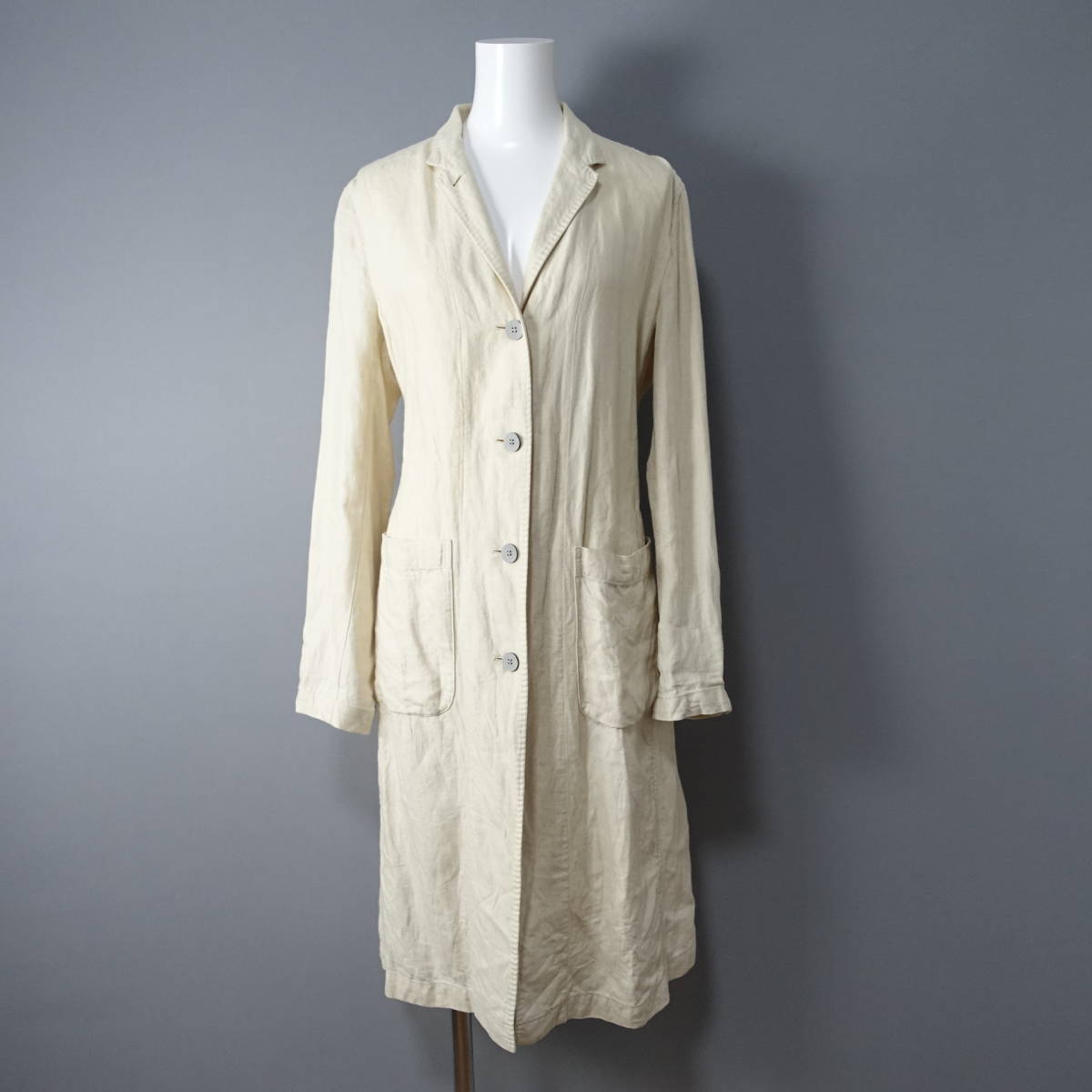 COMPTOIR DES COTONNIERS/コントワーデコトニエ/7/リネンコート/ナチュラル//レディース/腰ひも付き拍卖