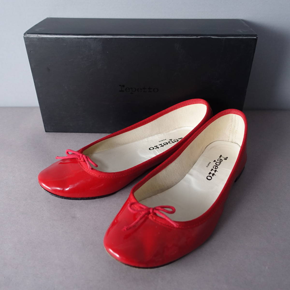 repetto/レペット/36/定価27,300円/箱付き/フランス製/エナメル/バレエシューズ/レッド/赤/レディース拍卖