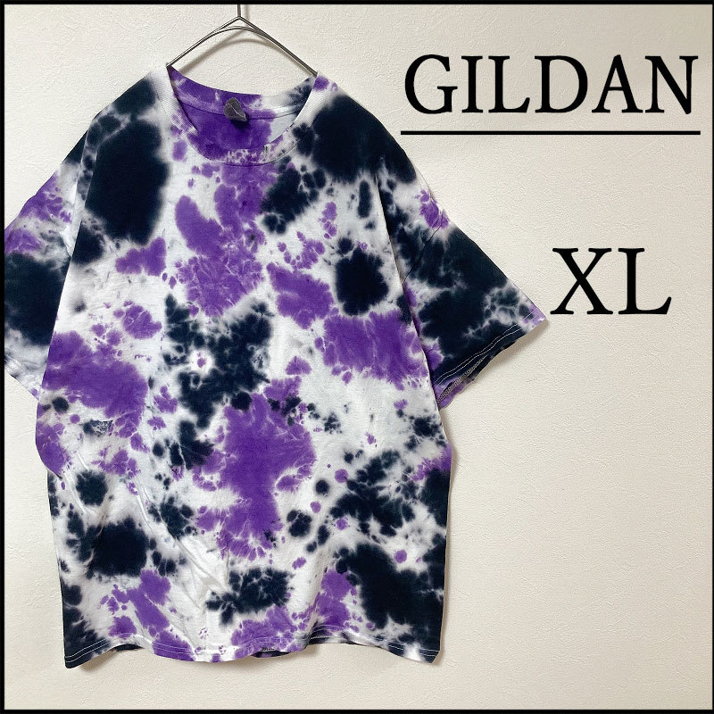 メンズ服新品タイダイ染め半袖TシャツXL 白紫黒 春夏物 トップス エスニック系 ゆったり 大きめ ストリート モード LL 2L おしゃれ拍卖