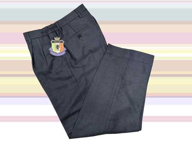 【b923】41091-1■ウエスト72-78cm股下71cm■チャコールグレー■FRANCO COLLEZIONI 高級感のあるヘリンボーン柄 2タックスラックス 拍卖