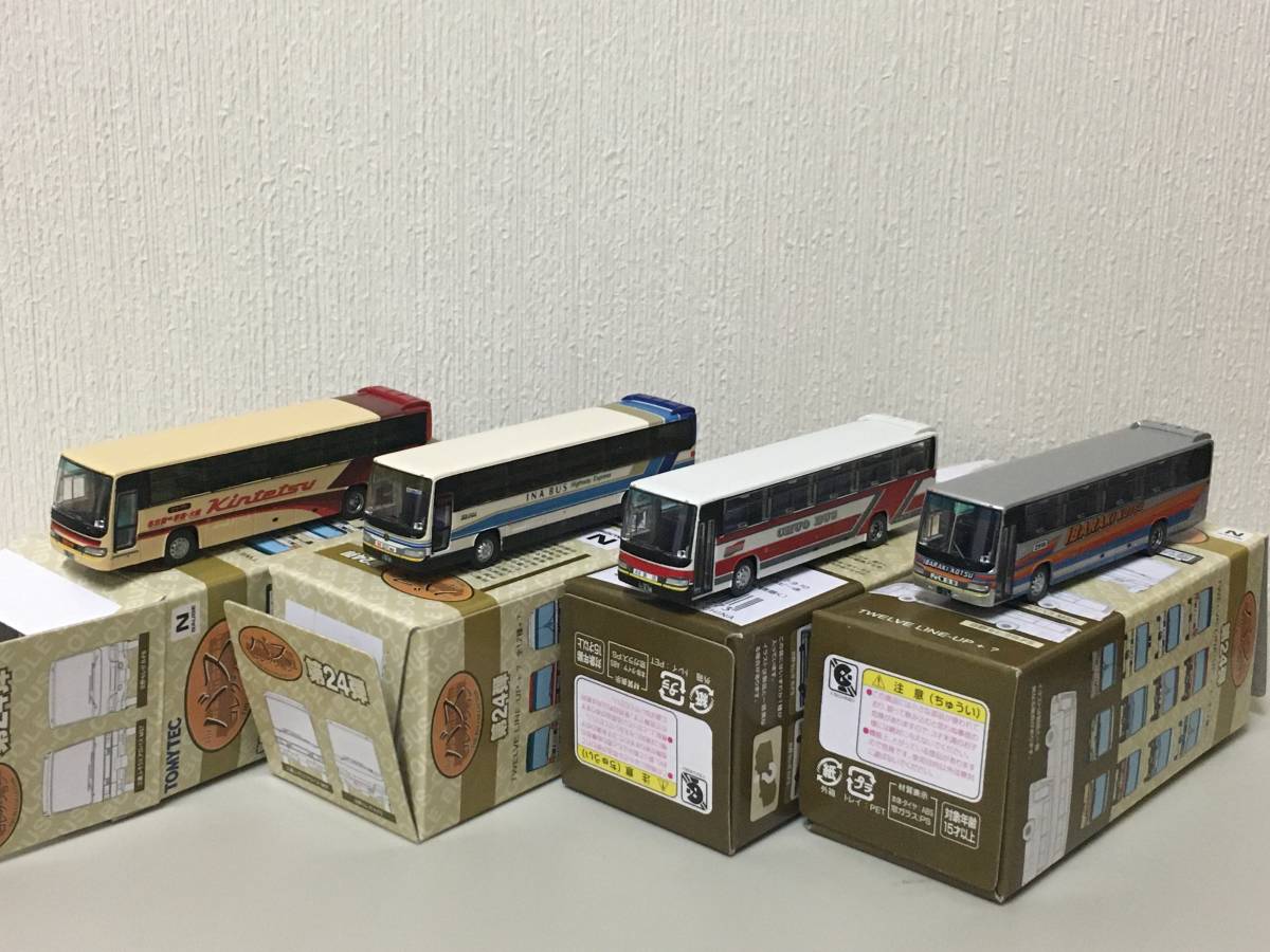 送料無料! 新品 バスコレクション第24弾 日野セレガR 名阪近鉄、北海道中央バス、伊那バス、茨城交通  4台セット拍卖