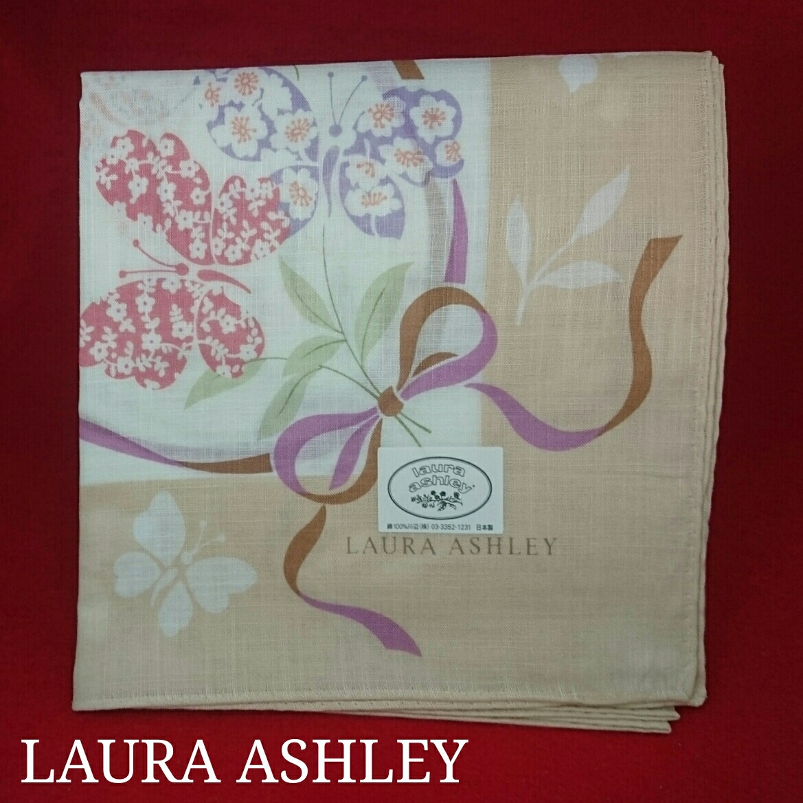 【未使用新品】 LAURA ASHLEY ローラアシュレイ 大判 ハンカチ 55 8254拍卖