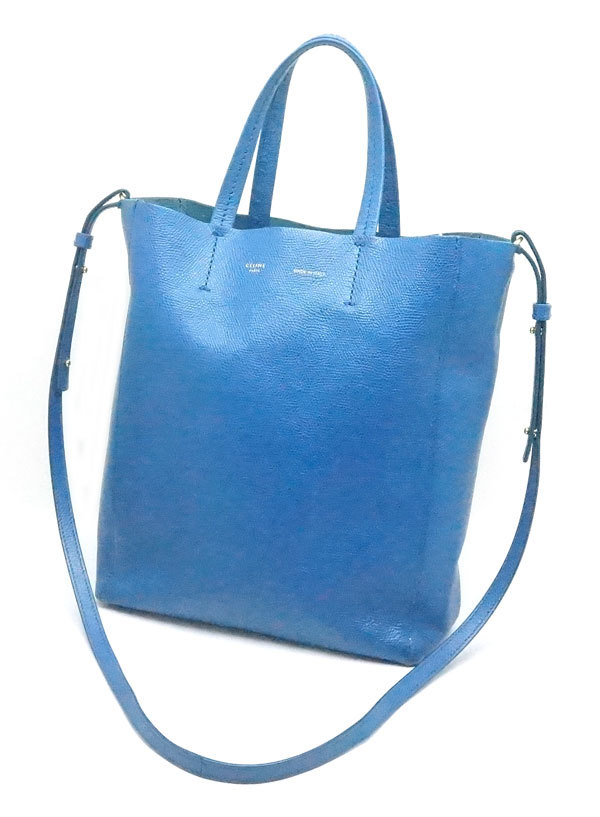 中古 安心価格 CELINEセリーヌ 2WAYバッグ バーティカル カバ スモール 189813 ブルー拍卖