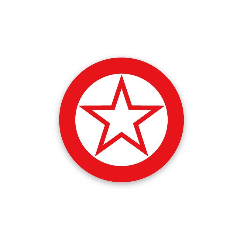 (マット加工)スクーターステッカー ターゲット レッドスター 8cm1枚 シンボル vespa Lambretta シール拍卖