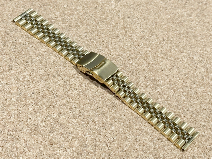 ラグ幅22mm オメガ・タグホイヤー用 ジュビリーブレスレット 腕時計用ベルト ゴールド メタルブレス【推奨モデル OMEGA TAG Heuer】拍卖