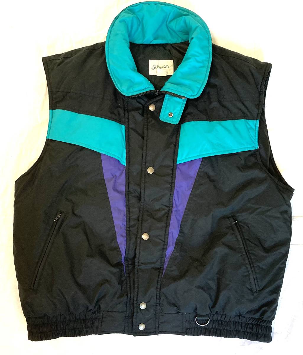 80s〜90s St. John's Bay セントジョンズベイ ダウンベスト XL 黒拍卖