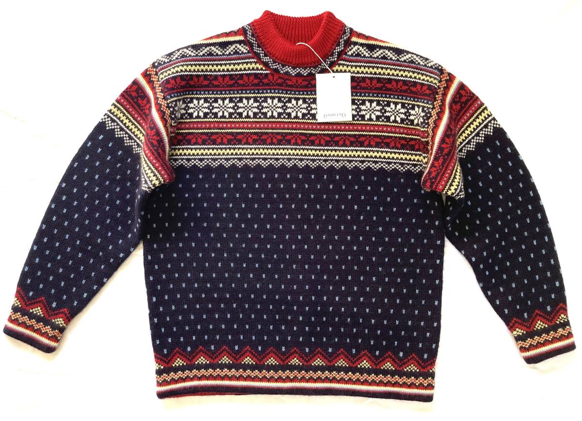 デッド 90s-00s LANDS’END ランズエンド ノルディック柄 セーター XS バーズアイ拍卖