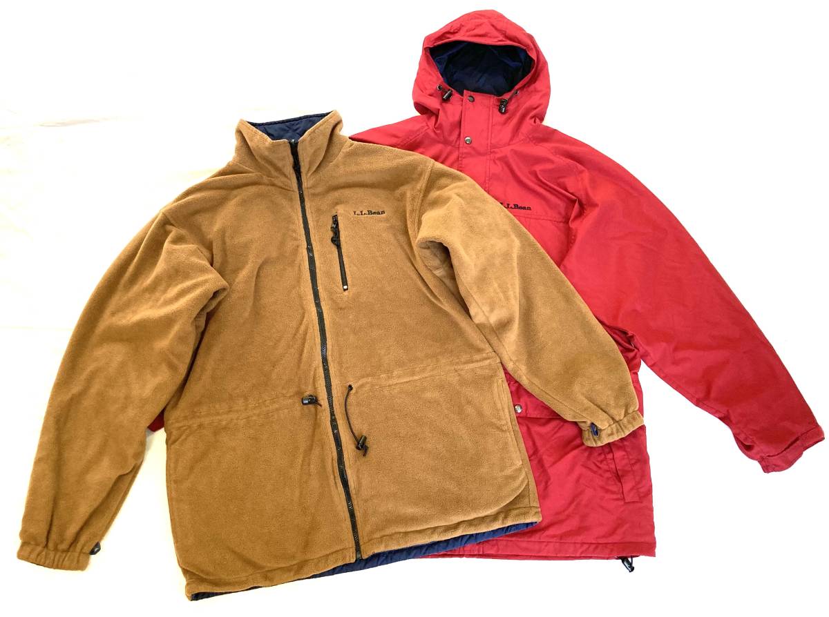 90s LLBEAN LLビーン 4WAY ジャケット L リップ フリース キルティング リバーシブル拍卖