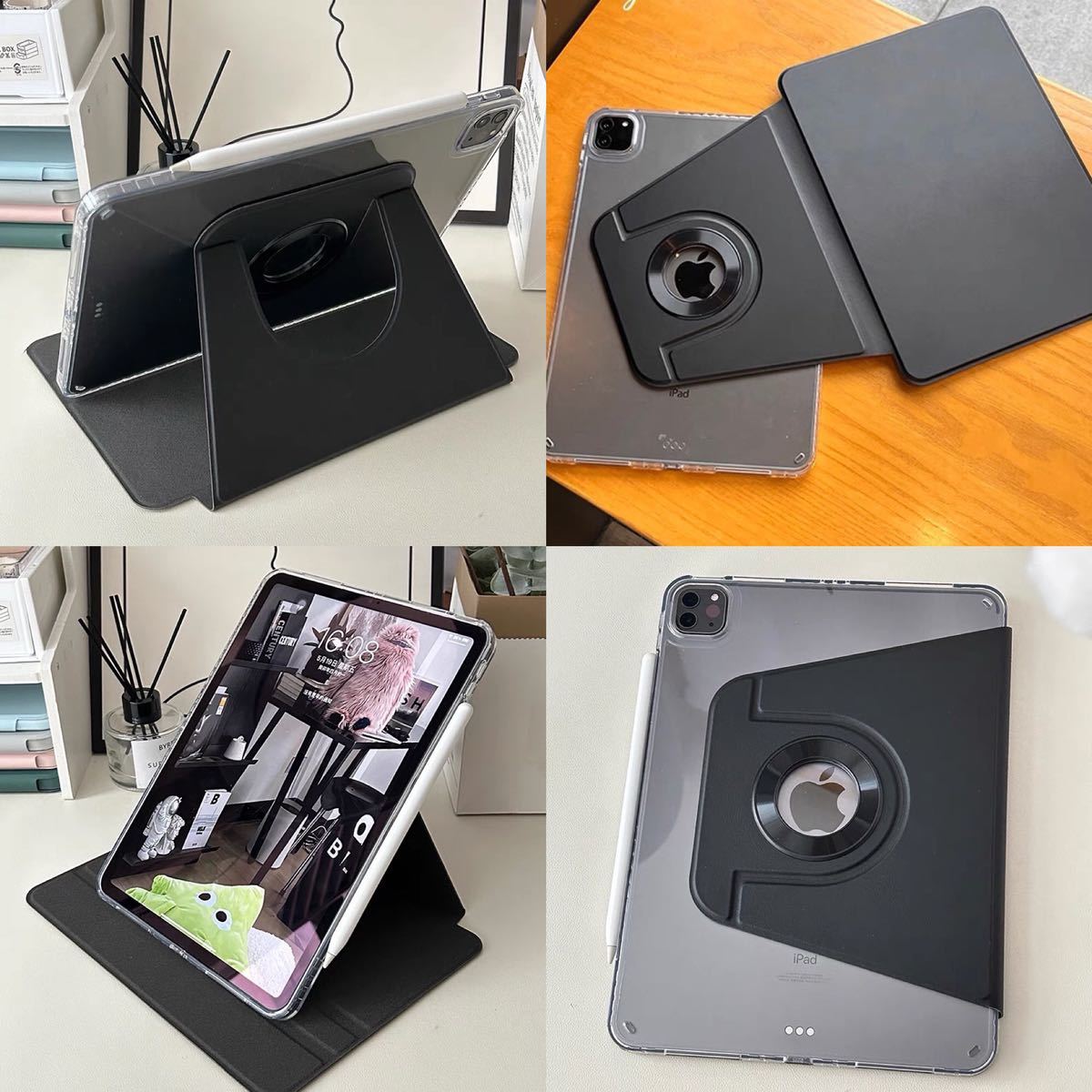 iPadカバー 分離 お得なガラスフィルムセット 縦置き 取り外し mini mini7 9.7 iPad7 iPad8 iPad9 10.2 Air3 10.5 Air5 10.9 Pro11 黒拍卖