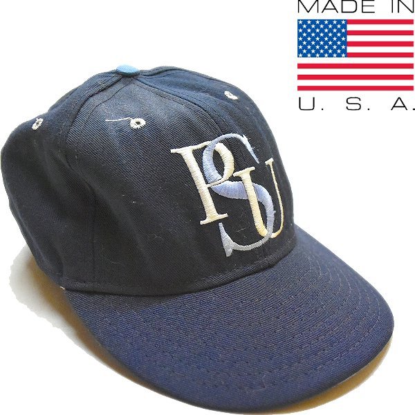 1点物◆USA製ビンテージ紺スナップバックキャップ帽子/古着メンズレディースOKアメカジブランド90sストリート/スポーツ野球レトロ559461拍卖