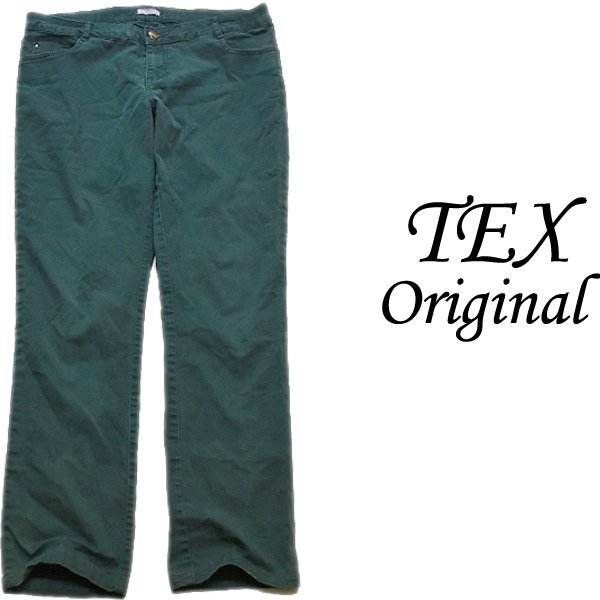 1点物◆TEXテックス5Pカラーパンツ深緑チノパン古着メンズ34レディースOKアメカジ90sストリートMixワイドパンツ/スリムスラックス370197拍卖