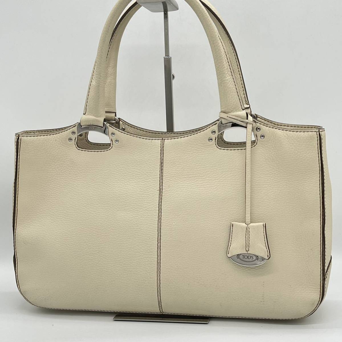 【良品】TODS トッズ ハンドバッグ トートバッグ 手持ち 手提げかばん ビジネスバッグ 書類かばん フォーマル 冠婚葬祭 クリーム BH250803D拍卖