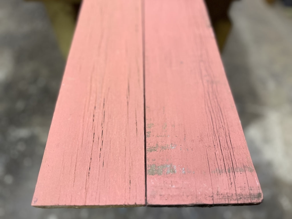 はしけ板古材 ミルクペイント塗装 ウィンザーピンク 厚15-20mm 幅90-110mm 長さ1,930mm拍卖